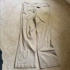 Khaki wise leg trousers